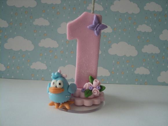 Vela de Aniversário 1 Ano Galinha Pintadinha Candy Colors