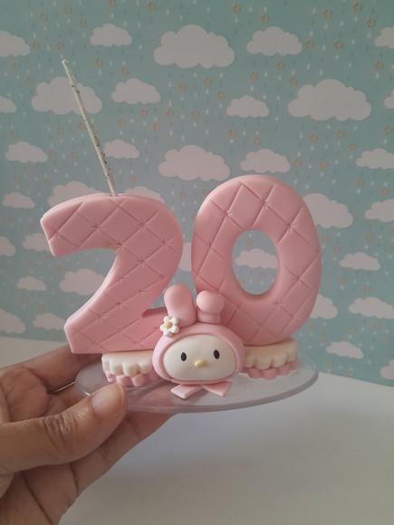 Vela de Aniversário Decorada Adulto em Biscuit