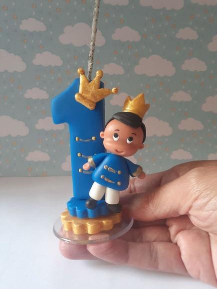 Vela Decorada Princípe em Biscuit