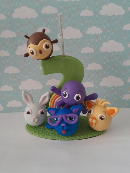 Vela Decorada Infantil em Biscuit