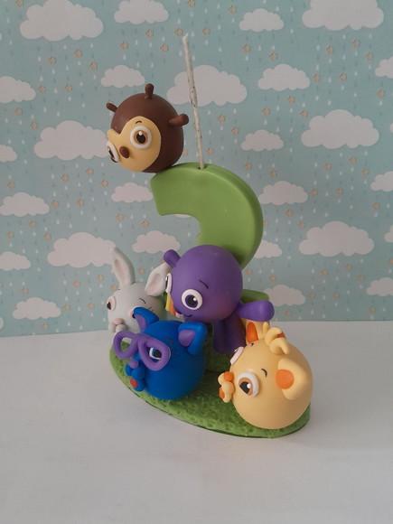 Vela Decorada Infantil em Biscuit