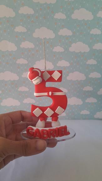 Vela Personalizada Power Rangers