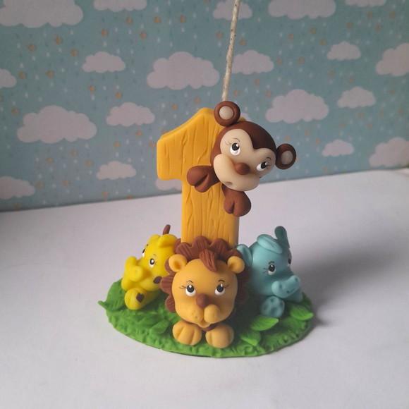 Vela Safari Baby Decorada