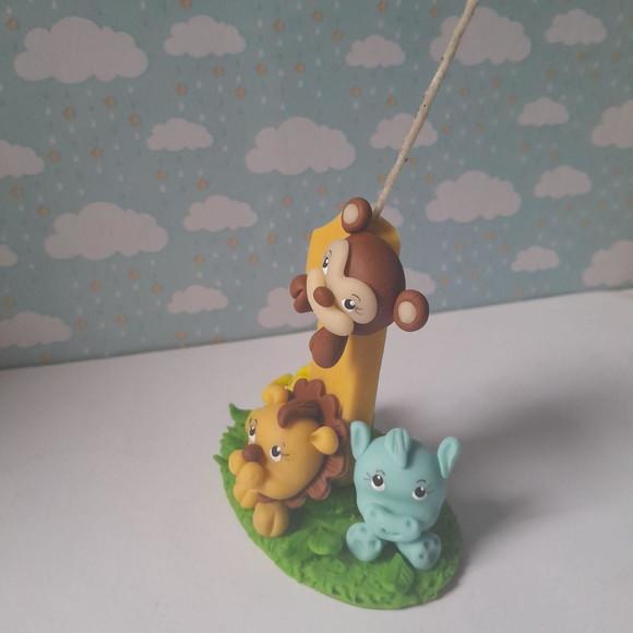 Vela Safari Baby Decorada