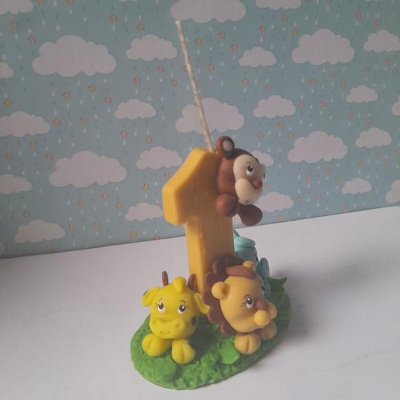 Vela Safari Baby Decorada