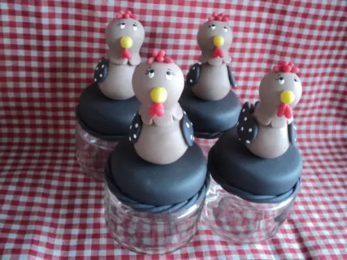 4 Potinhos para Tempero Galinhas