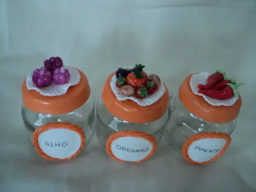3 Potes para Tempero em Biscuit