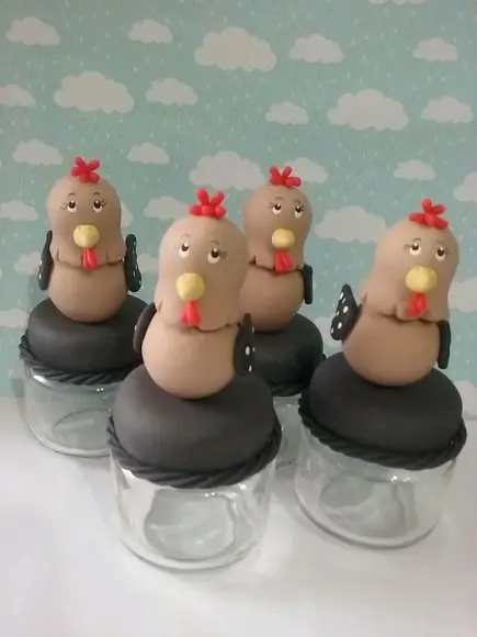 4 Potinhos para Tempero Galinhas