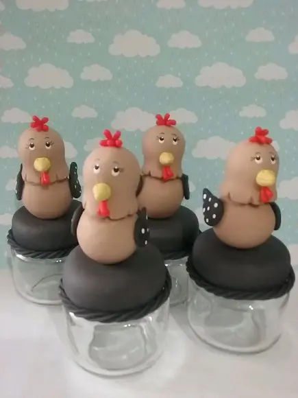 4 Potinhos para Tempero Galinhas