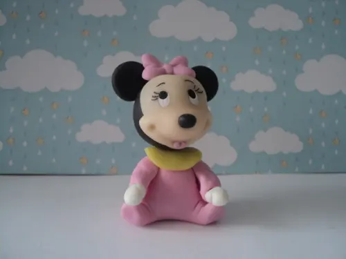 Aplique Lembrancinha Minie Baby em Biscuit