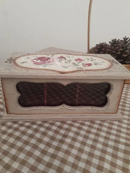 Caixa de Chá com 3 Divisórias Decorada