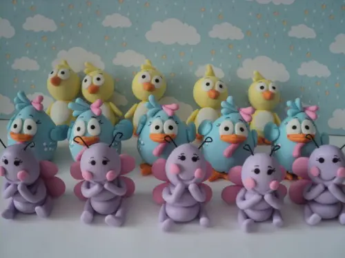 Kit com 12 Aplique Turma da Galinha Pintadinha Candy Colors