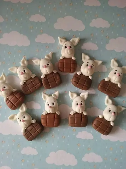 Kit com 15 Apliques Coelho Páscoa Biscuit