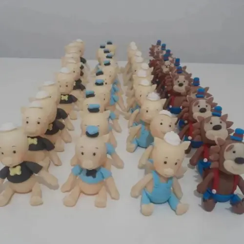 Kit Três Porquinhos e o Lobo Mau em Biscuit