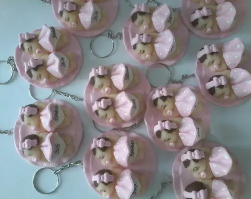 Lembrancinha Bebê Gêmeas Chaveiro