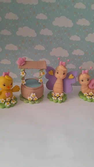 Lembrancinha Jardim - Apliques em Biscuit