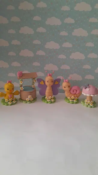 Lembrancinha Jardim - Apliques em Biscuit