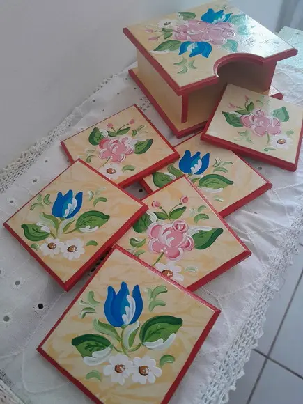 Porta Copos em mdf Decorado