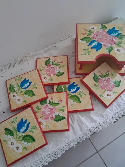 Porta Copos em mdf Decorado