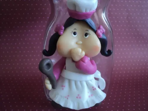 Pote de Vidro Cozinheira em Biscuit