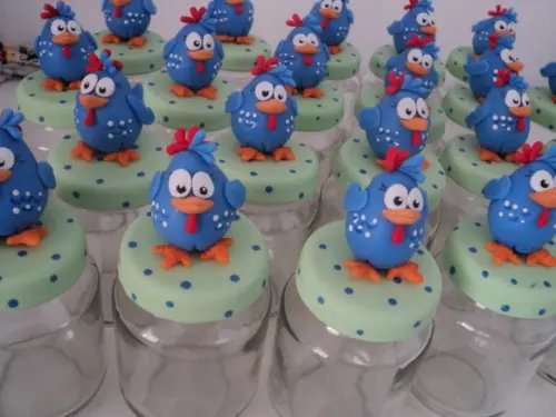 Potinhos Galinha Pintadinha em Biscuit