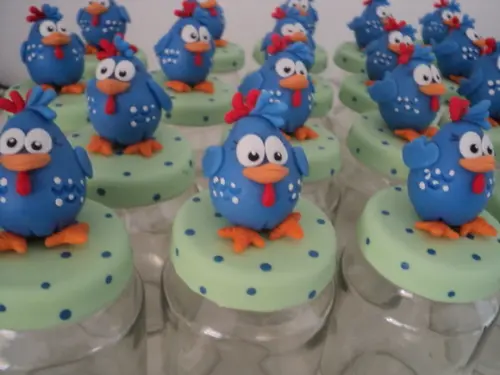 Potinhos Galinha Pintadinha em Biscuit