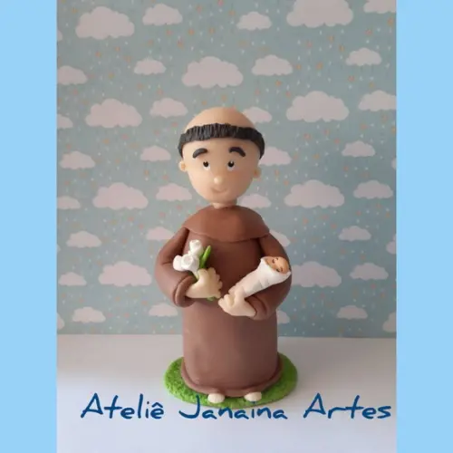 Santo Antônio Em Biscuit (15cm Altura)