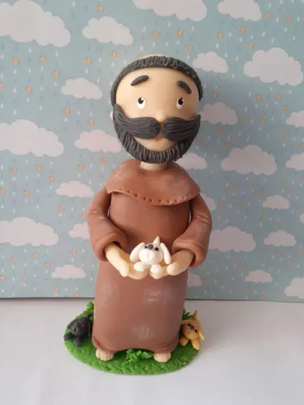 São Francisco de Assis em biscuit ( 15 cm altura)