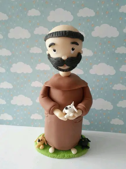 São Francisco de Assis em biscuit ( 15 cm altura)