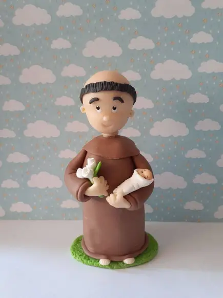 Santo Antônio Em Biscuit (15cm Altura)