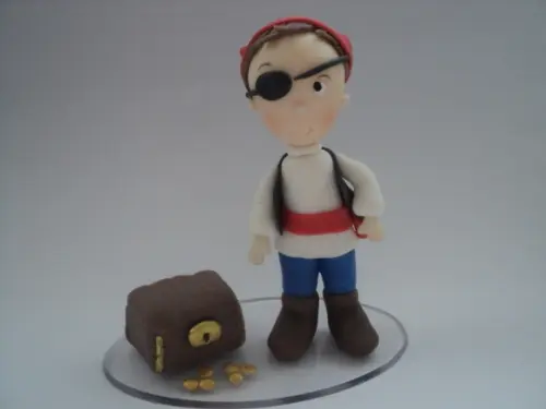 Topo de Bolo de Aniversário Pirata em Biscuit