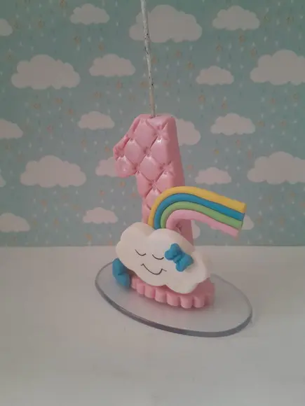 Vela Chuva de Amor em Biscuit