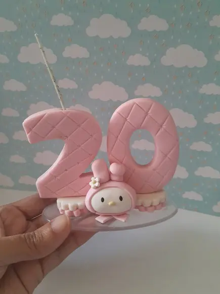 Vela de Aniversário Decorada Adulto em Biscuit