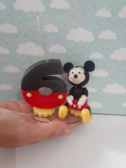 Vela de Aniversário Decorada Mickey