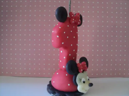 Vela de Aniversário Minie Vermelha