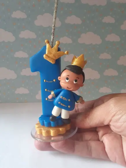 Vela Decorada Princípe em Biscuit