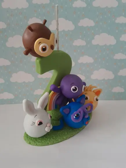 Vela Decorada Infantil em Biscuit