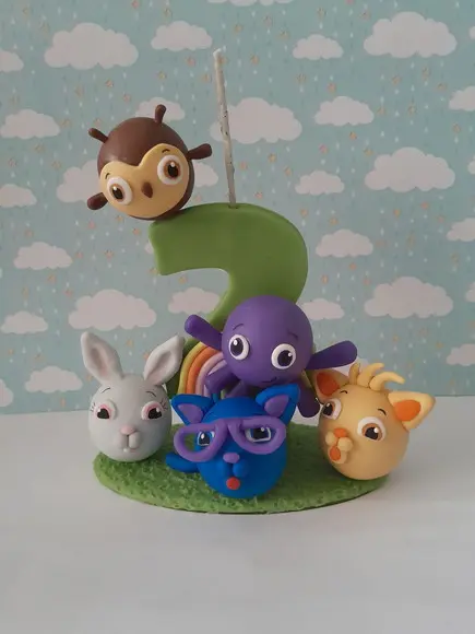 Vela Decorada Infantil em Biscuit