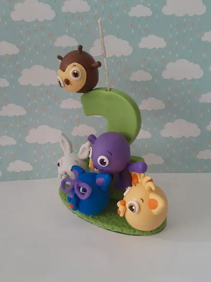 Vela Decorada Infantil em Biscuit