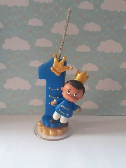 Vela Decorada Princípe em Biscuit