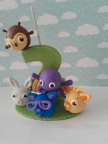 Vela Decorada Infantil em Biscuit