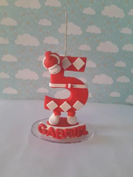 Vela Personalizada Power Rangers