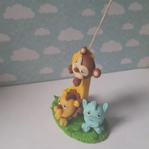 Vela Safari Baby Decorada