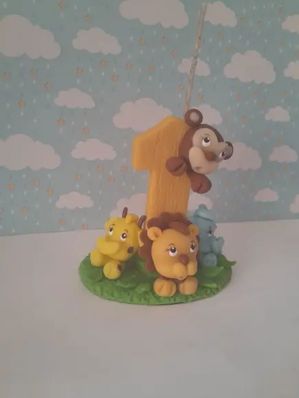 Vela Safari Baby Decorada