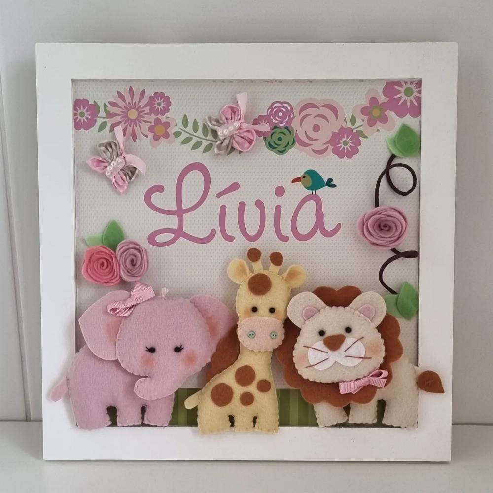 Enfeite de Porta Maternidade Safari Menina