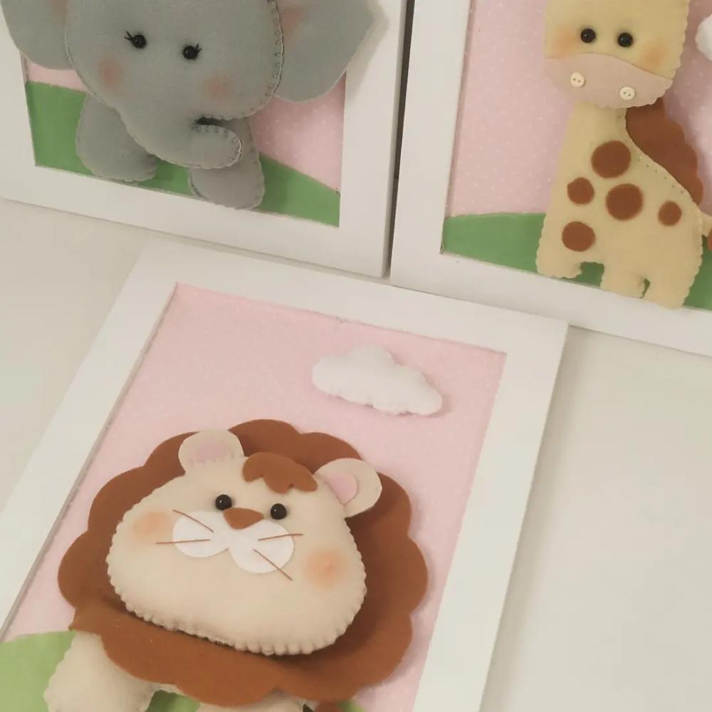 Quadros Decoração quarto de Menina Safari