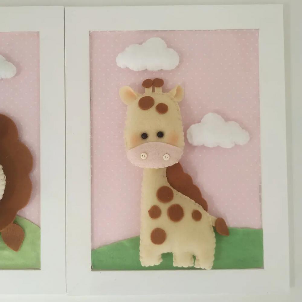 Quadros Decoração quarto de Menina Safari