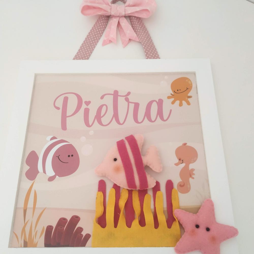 Enfeite de Porta Maternidade Fundo do Mar