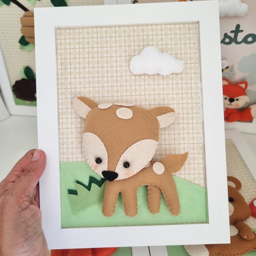 Kit de Quadros Decoração Bebê Bichinhos da Floresta