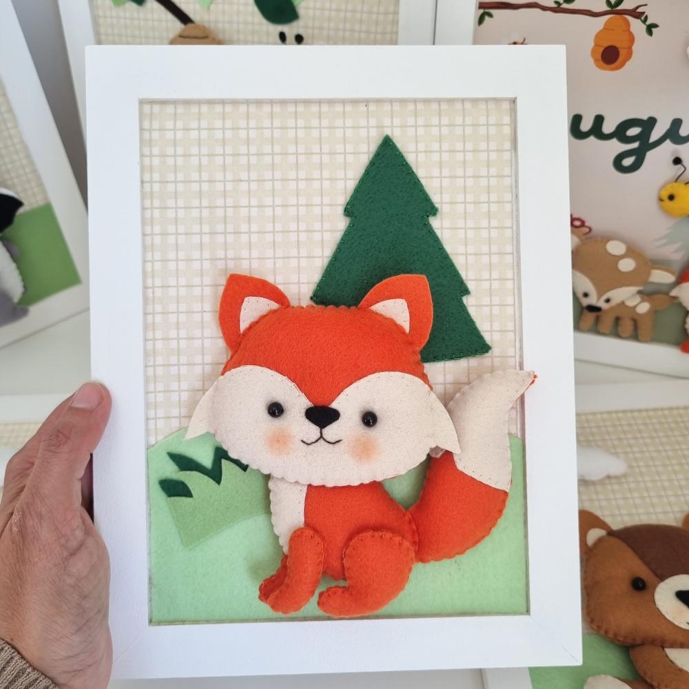 Kit de Quadros Decoração Bebê Bichinhos da Floresta